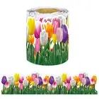 Decor Peel-off Tulip Flower Wallpaper Tulip Flower Border for School Classroom