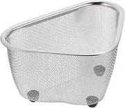 HOUDERCO 1Pc Multi Purpose Sink Corner Basket Mesh Strainer Colander for Kitchen Compact Design Dish Drying Rack for Sponge and Soap Storage
