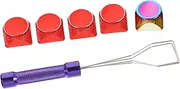 TEHAUX 1 Set Gradient Metal Keycap Set with Key Puller Replacement Keycaps for Mechanical Keyboards Durable CNC Design Easy to Install