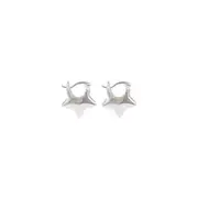 Silver Five Pointed Star Stereo Stud Earrings Fashion Jewellery Women Men
