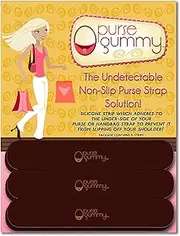 [Purse Gummy] Stop Strap Slips - Non Slip Grip Strip Pad for Handbag Strap - Shoulder Bag, Tote Bag, Diaper Bag Cushion Accessory - Set of 6 Pieces