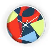 Home Decor Wall Clock Abstract Geometric Art Deco Design Colorful Retro Style