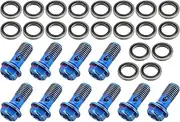 uxcell 10 Set M10x1.25 Oil Drain Plug Oil Drain Bolt Screw with 20 Washer Universal for Car Motorcycle Blue