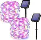 [2 Pack] 28M 240 LED Solar Fairy String Lights Outdoor, Fairy Christmas Light S