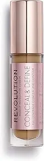 Makeup Revolution Conceal & Define Concealer, Full Coverage Makeup Concealer, Matte Finish & Long Wear, For Medium or Tan Skin Tones, Vegan, C12.5, 4ml