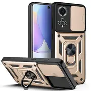 case For Huawei Nova/ 9 Honor 50 Slide Camera Lens Protection and Built in 360 Rotatable Ring Holder - Gold