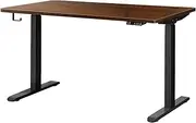 OIKITURE Electric Height Adjustable Standing Desk - 140x70CM, Dual Motors Sit Stand Up Desk with Adjustable Height 70-116CM, USB & Type-C Ports, Headphone Hook, for Home Office Computer Desk, BK+WN