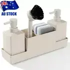 Soap Dispenser with Sponge Holder for Sponges Scrubbers Sink Caddy Organizer AU