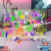 Fanrui 11.8 X 7.9 Inch Dimmable Acrylic Dry Erase Board with Light Up Stand f