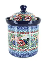 Blue Rose Polish Pottery Hummingbird Medium Canister