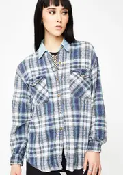 Vintage 90's Plaid Button-Up Top