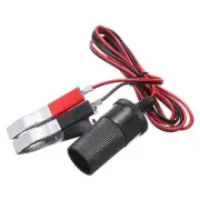 12V Battery Clip To Car Cigarette Lighter Female Socket Adapter Hot Cable U9R6