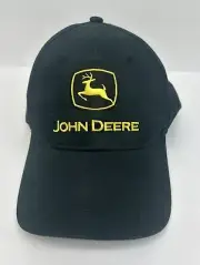 John Deere Black Hat “Nothing Runs Like A Deere” Cap with Backstrap (NEW)
