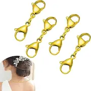 [QONCV] Double Gold Lobster Clasp Extender Lobster Claw Clasp Chain Extenders for Necklaces Bracelet Extension Connector Clasp Lobster Clasps for Jewelry Making DIY Necklace Bracelet Clasp for Women 4pcs 25mm