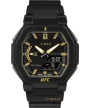 Timex UFC Colossus Fight Week 45mm Resin Strap Gold Watch TW2V55300