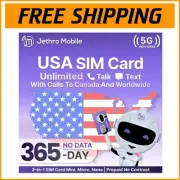 Enjoy Unlimited Talk & Text with Jethro 12-Month Prepaid SIM - Easy Activation