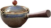 Semi-Automatic Pot Cup,360 Rotating Tea Maker,Flexible Side Handle Teapot Set,160ML Vintage Ceramic Teapot,Teapot Porcelain Long Handle,Chinese Tea Dispenser,Teapot for Loose Tea