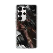 Galaxy S25 Ultra Clear Magnetic Case Brown Black Onyx Marble