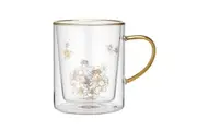 Ashdene 300ml Honey Bee Transparent Double Walled Glass Drinking Coffee Tea Mug