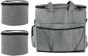 Dog Travel Bag Pet Gear Organizer Bag with 2 Food Container Cat Tote Storage Bag with Multi Pockets Black
