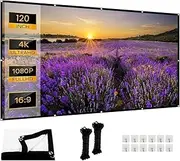 Projector Screen 120 inch high-Resolution Thickened Projector Movies Screen, 16:9 HD Foldable Projector Screen for Home, Office and School