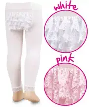 Jefferies Microfiber Rhumba Footless Tights White Pink 0-6, 6-18, 18-24 Mon