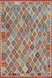 Afghan Kilim Zari Hand Knotted Rug - 306x246cm by Cyrus Rugs