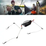 Fishing Tool Fishing Baits Cage 3 Line Hook Fishing Feeder with Holder