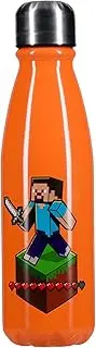 Paladone Minecraft Reusable Aluminium Water Bottle with Screw-Top Lid, 600 ml (20 fl oz), Officially Licensed Gaming Drinkware for Travel, School and Office