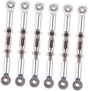 OFFIGAM 6Pcs Turnbuckle Rod Linkage for Rc Redcat Hsp Racing Hpi Truck Buggy Upgrade Parts Silver Easy Install