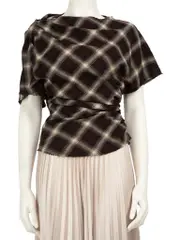 Isabel Marant Étoile Tartan Wool Short Sleeve Top
