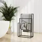 vidaXL Freestanding Towel Rack Black 48x24x79 cm Iron HEE