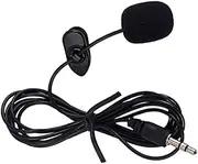 Alasum Portable Clip-on Microphone Black 3.5mm Jack for Recording Interviews Compatible Smart Devices