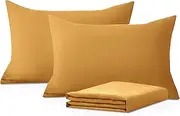 Moonlight Bedding Pillow Cases 2 Pack – Ochre Pillowcases Envelope Closure Super Soft Brushed Microfiber Standard House Wife Pillow Covers, (50 X 75 CM)