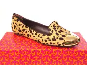 Tory Burch Women's Kaitlin Smoking Flats Cheetah Print/Gold Size 9