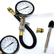 13" FLEX HOSE COMPRESSION TESTER PRESSURE GAUGE W/CONE ADAPTER 14mm 18mm G324