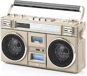 ANTPO Retro Vintage Radio Bluetooth Speakers Vintage Decor Small Wireless Speakers Stereo Radio Portable FM with Rich Bass Speakers Support TF Card for Home/Outdoor/Gift