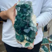 5.5lb Natural Green cube FLUORITE Quartz Crystal Cluster Mineral Specimen