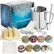 Complete DIY Candle Making Kit with Soy Wax for Beginners & Adults | Includes Molds, Wicks, Eco-Friendly Supplies, and Step-by-Step Instructions for Creating Handcrafted Candles