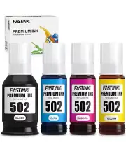 (4 Bottles) FASTINK Compatible T502 502 Refill Ink Bottles for Epson Ecotank