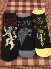 GAME OF THRONES MEN’S SOCKS—WE DO NOT SOW—YELLOW -6-12—SET OF 3