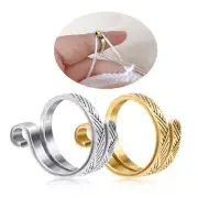 Adjustable Knitting Loop Thimble Crochet Tools Guides Ring Finger Wear Yarn
