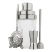 4pc Ecology Ritz Soda Lime Glass/Stainless Steel Cocktail Drinks Making Set