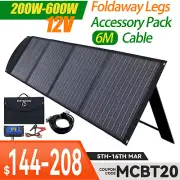 12V Solar Blanket Panel 200W 300W 400W Mat Mono Power Folding Kit 6M Cable USB
