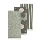3 Pack Floral Green Tea Towels