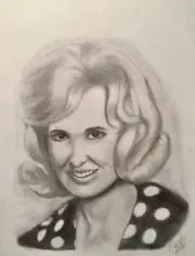 ORIGINAL INMATE ART DRAWING TAMMY WYNETTE SINGER GRAPHITE PORTRAIT COUNTRY MUSIC