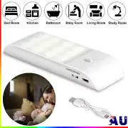 LED Motion Sensor Night Light Wireless USB Rechargeable Cabinet Stair Wall Lamp