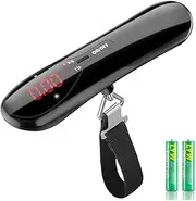 HaetFire Digital Luggage Scale 50kg/110lb Portable Digital Travel Suitcase Scale Hanging Postal Baggage Scales Weight, Black
