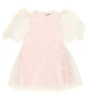 [Stella McCartney Kids] Stella McCartney Kids Ruffle-trimmed embroidered dress Y 4 white