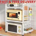Microwave Oven Rack, 2-Tier Expandable Microwave Toaster Shelf with Utensil Hold